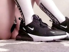 Nike Sneakers Taking Off Feet Play Long Socks