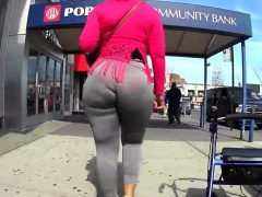 Street voyeur follows a curvy babe with a marvelous booty