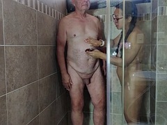 HOT SEXY SHAVING IN THE SHOWER WITH ADAMANDEVE AND LUPO