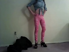 Pink jeans sexy ass