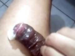 (Friend Request) Cumming in a condom to send by mail for her to taste it.