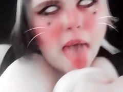 Ahegaeo kitty sucks Tits& masturbates for her master video compilation