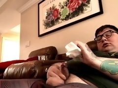 Rich Fat Man Has Warm and Relaxing Solo Masturbation Session in Cabin