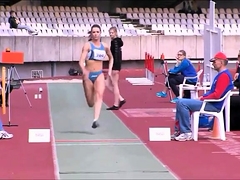 Gorgeous teen with a perfect ass competes in the triple jump