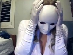 Masked Girl in White Finale! Shy girl struggles to remove her white mask! Help!