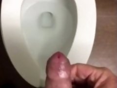 Horny & craving my sweet tasting Cum while at work led me to the bathroom so I could Jerk off & Cum.