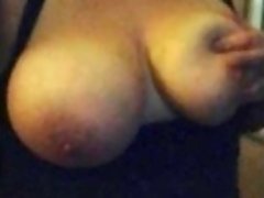 Slut wife flashing her huge tits