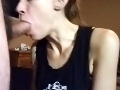 BJ face fuck cum in mouth