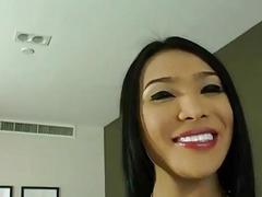 Asian shemale beauty Fanta handjobs to orgasm